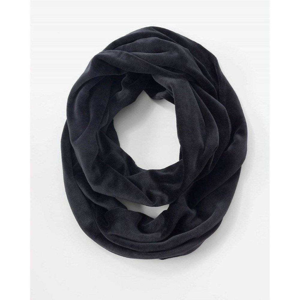 J Jill Pure Jill NEW Infinity Scarf Black Velour One Size Subtle Sheen